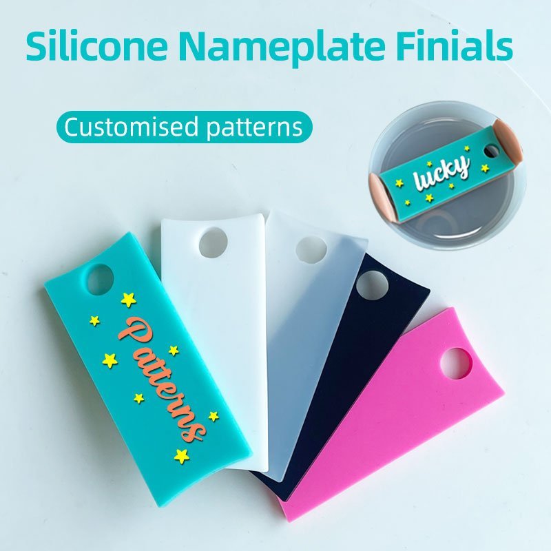 Custom Logo Sublimation 40oz Tumbler Silicone Crafts Lid Topper Name Plate 2 主图 1 2 7