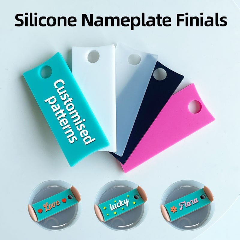 Custom Logo Sublimation 40oz Tumbler Silicone Crafts Lid Topper Name Plate 1 主图 1 4 6