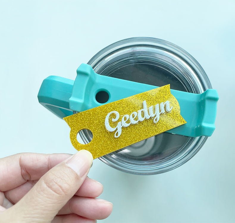 Hot sale Acrylic Name Plates Lid Toppers Cup Accessories Personalized Name Tag For Lid Tumbler Name Tag 1 铭牌片 03