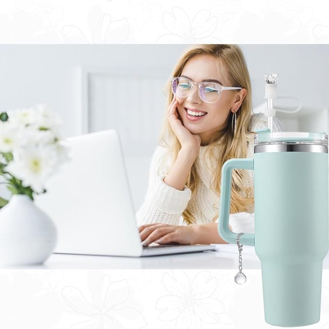 Diamond Straw Cover Cap for Stanley Cup Accessories 30 40 oz,10mm Cute White Silicone Straw Toppers for Tumbler 4 51ALbSjQ4L. AC SX679