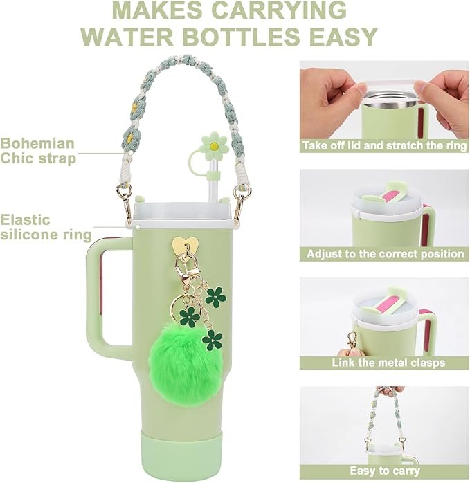 Water Bottle Handle with 2Pcs Letter Charms & 2Pcs Personalized Initial Straw Cover Toppers 2 611DiZ6hSDL. AC SX679