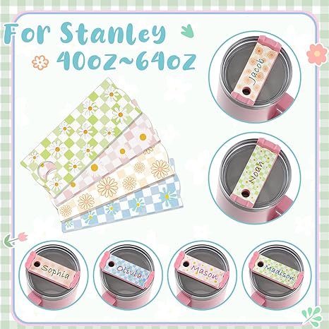Flower Color Name Plate Compatible with Stanley Cups Blank Name Tag Acrylic Nameplate Tumbler Lid Topper for Bottle Accessories 1 713MkDavahL. AC SX466
