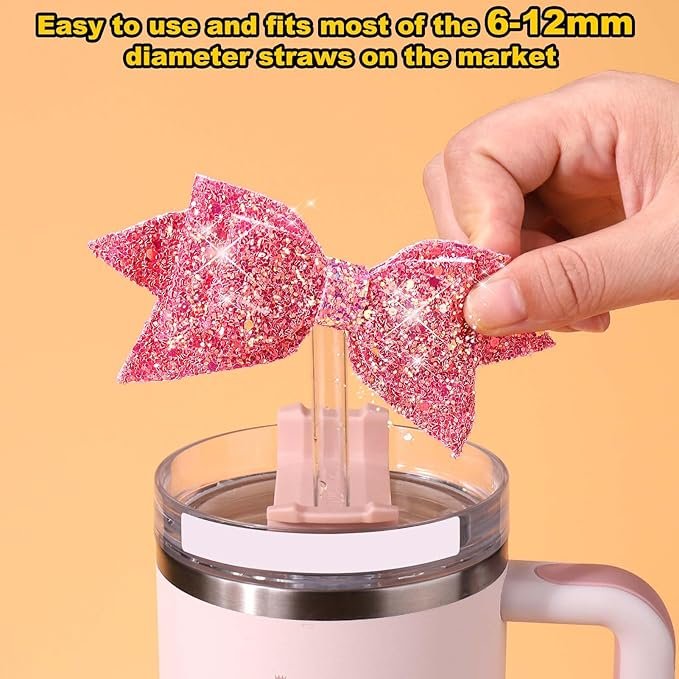 Whaline Bow Ties Reusable Drinking Straw Tips Cover for 0.4in Straws, 40/30/20 Oz Stanley Cup Accessories 3 71FWiQKfmVL. AC SX679