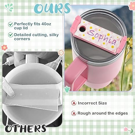 Flower Color Name Plate Compatible with Stanley Cups Blank Name Tag Acrylic Nameplate Tumbler Lid Topper for Bottle Accessories 5 71JFaGPrtfL. AC SX466