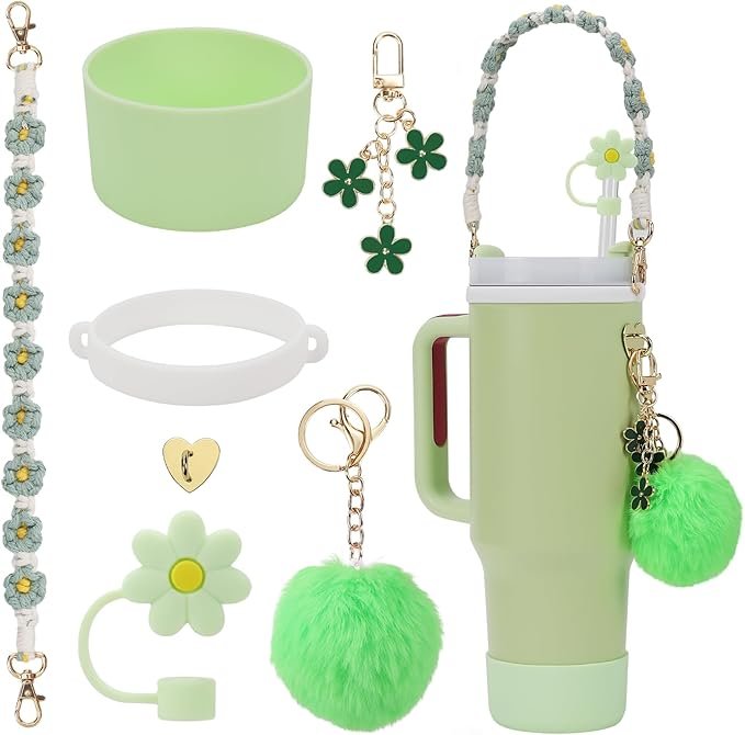 Water Bottle Handle with 2Pcs Letter Charms & 2Pcs Personalized Initial Straw Cover Toppers 1 71ntEt2j3HL. AC SX679