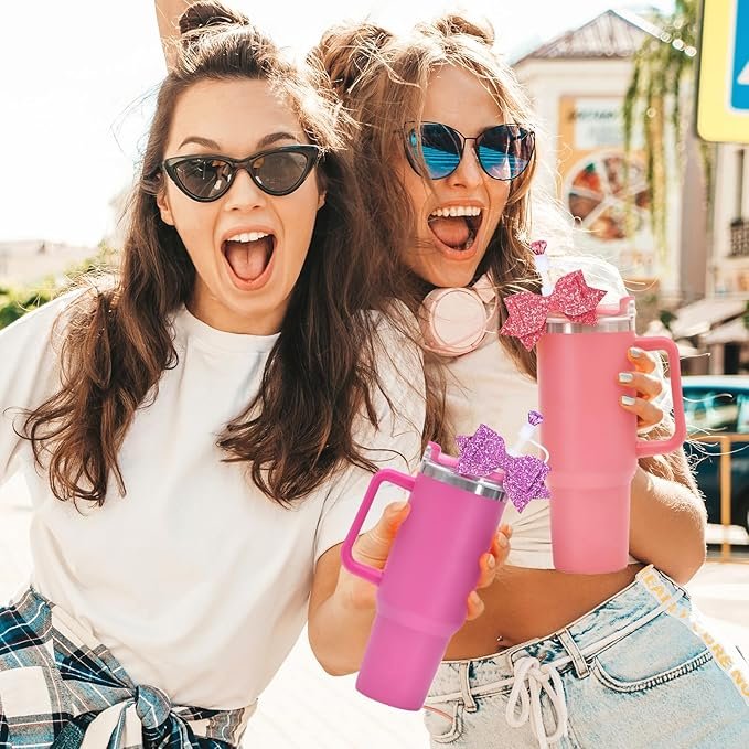 Whaline Bow Ties Reusable Drinking Straw Tips Cover for 0.4in Straws, 40/30/20 Oz Stanley Cup Accessories 1 81oRyl Y6RL. AC SX679
