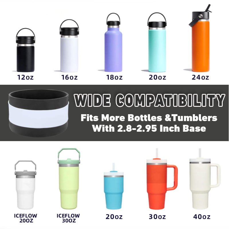 Custom Logo Double-layer Protective Silicone Boot Water Bottle Bottom Sleeve Cover for Tumbler Silicone Bumper Water Bottle 2 主图 5 2